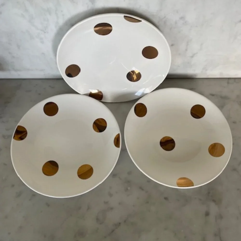 KATE SPADE Lenox All in Good Taste Deco Dot Gold Salad Plate 6